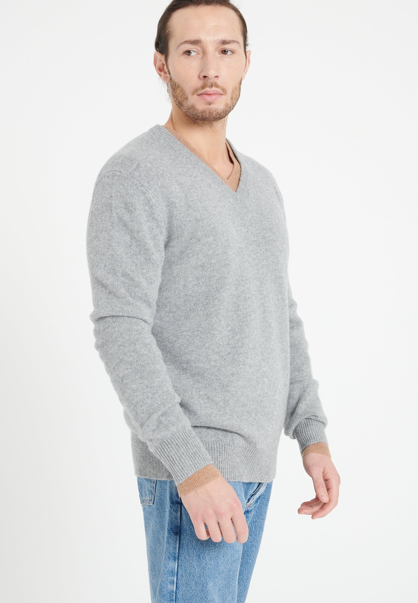 Pure Cashmere 4 ply V-Neck Sweater (Luke 13)
