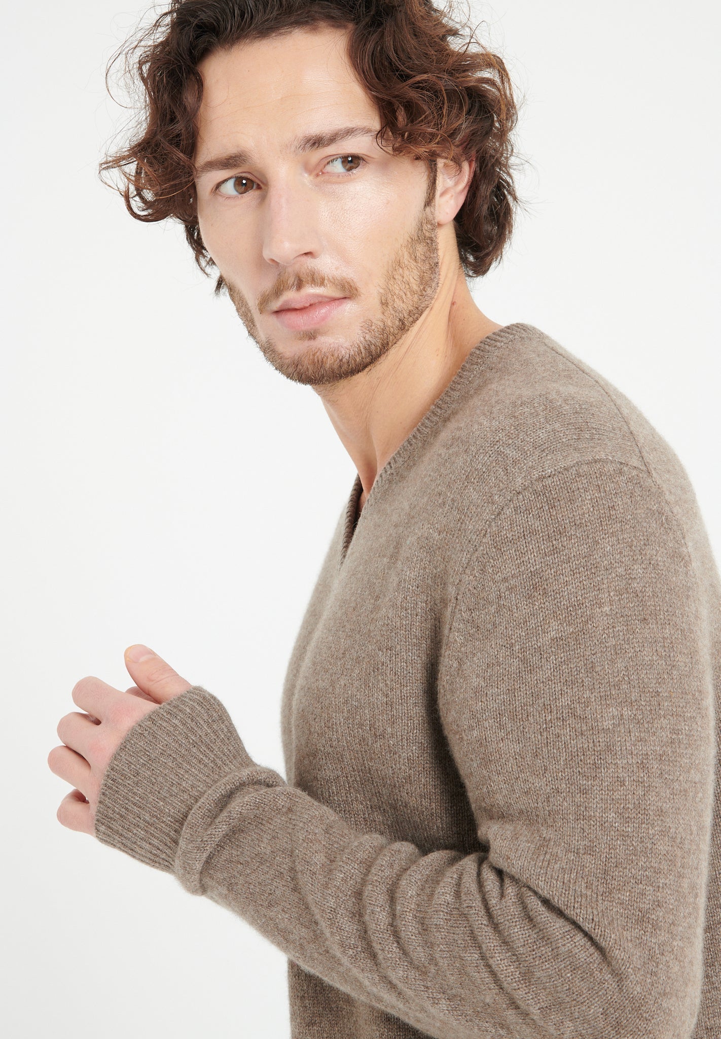 Pure Cashmere 4 ply V-Neck Sweater (Luke 13)