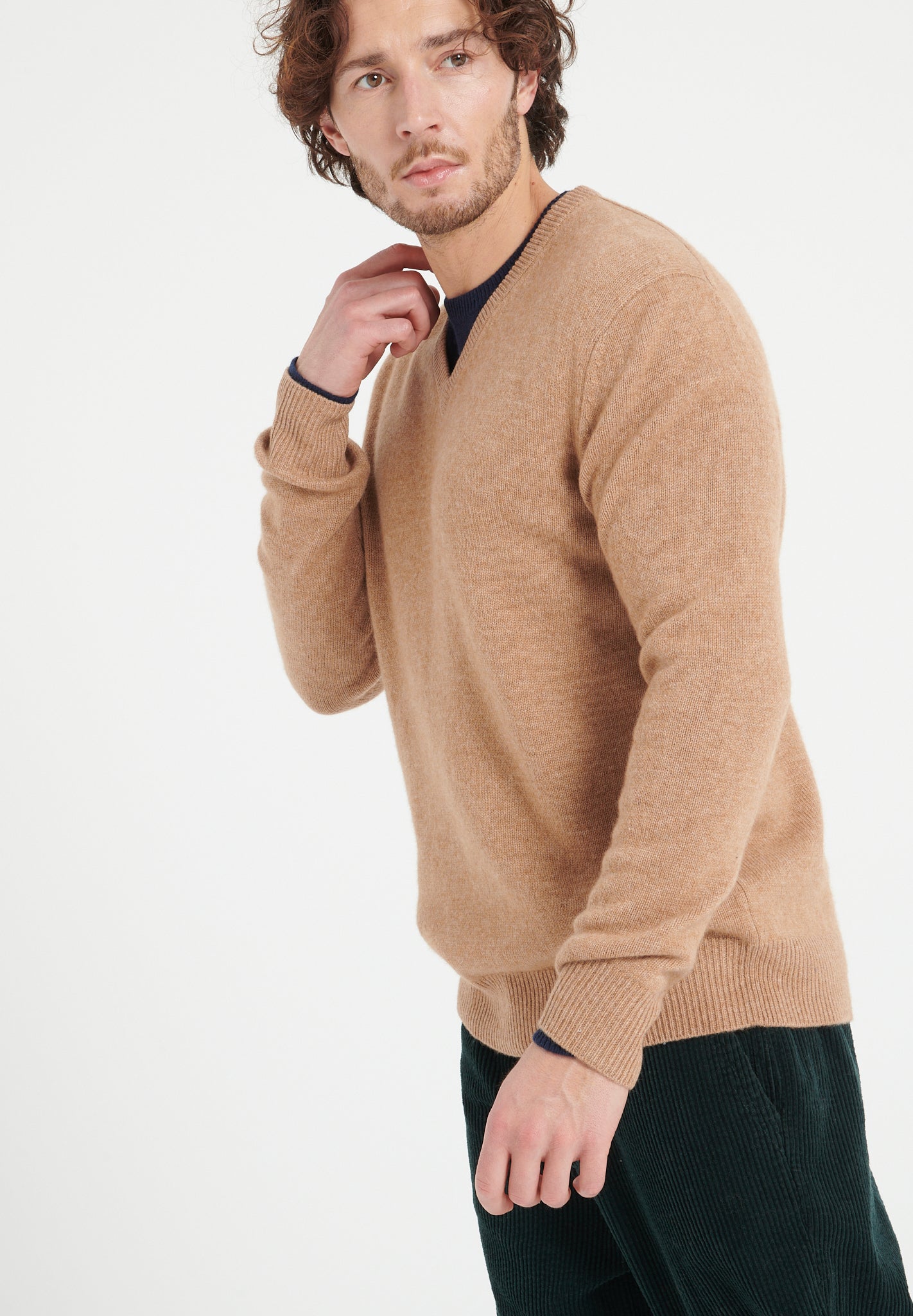 Pure Cashmere 4 ply V-Neck Sweater (Luke 13)