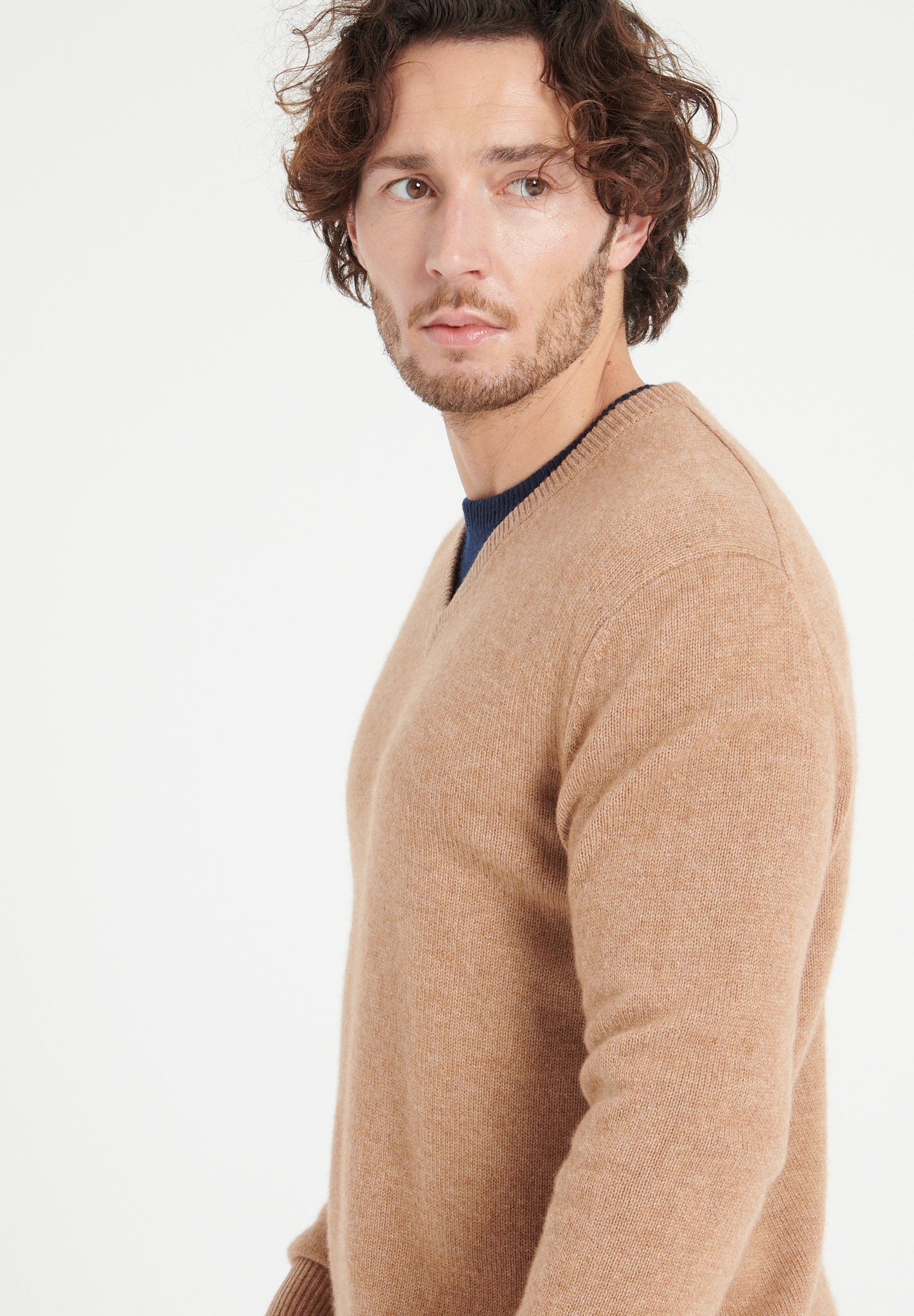 Pure Cashmere 4 ply V-Neck Sweater (Luke 13)
