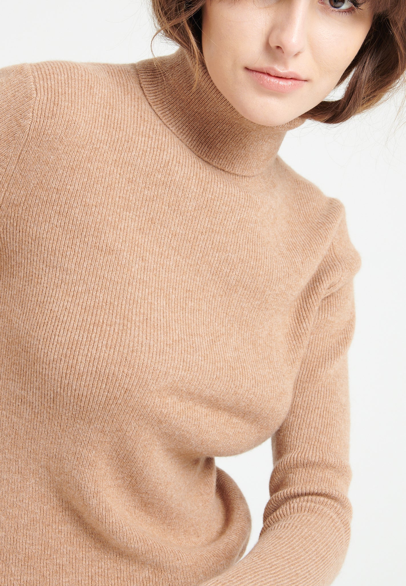 Pure Cashmere 4 ply Turtleneck Ribbed Sweater (Lilly 17)