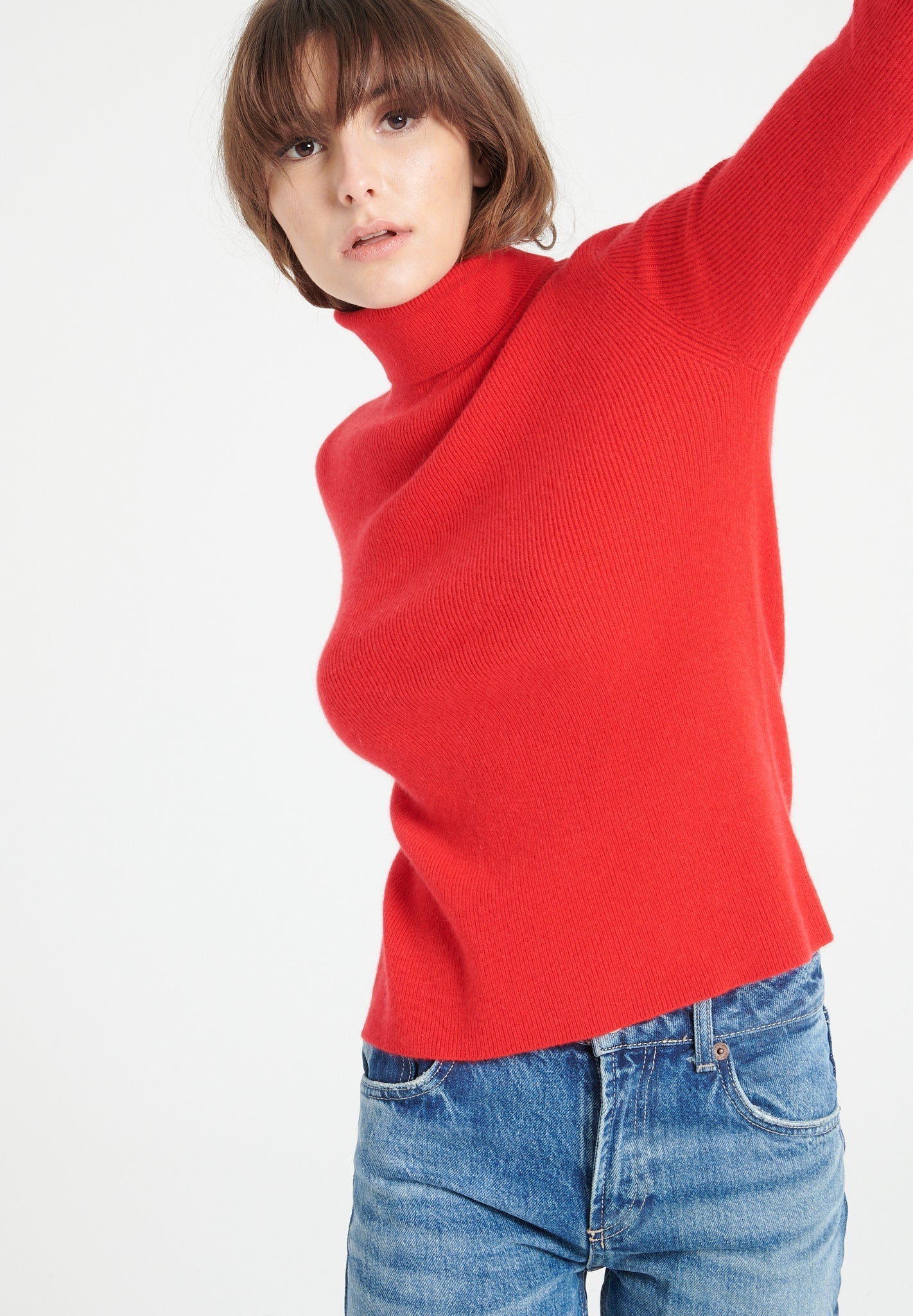 Pure Cashmere 4 ply Turtleneck Ribbed Sweater (Lilly 17)