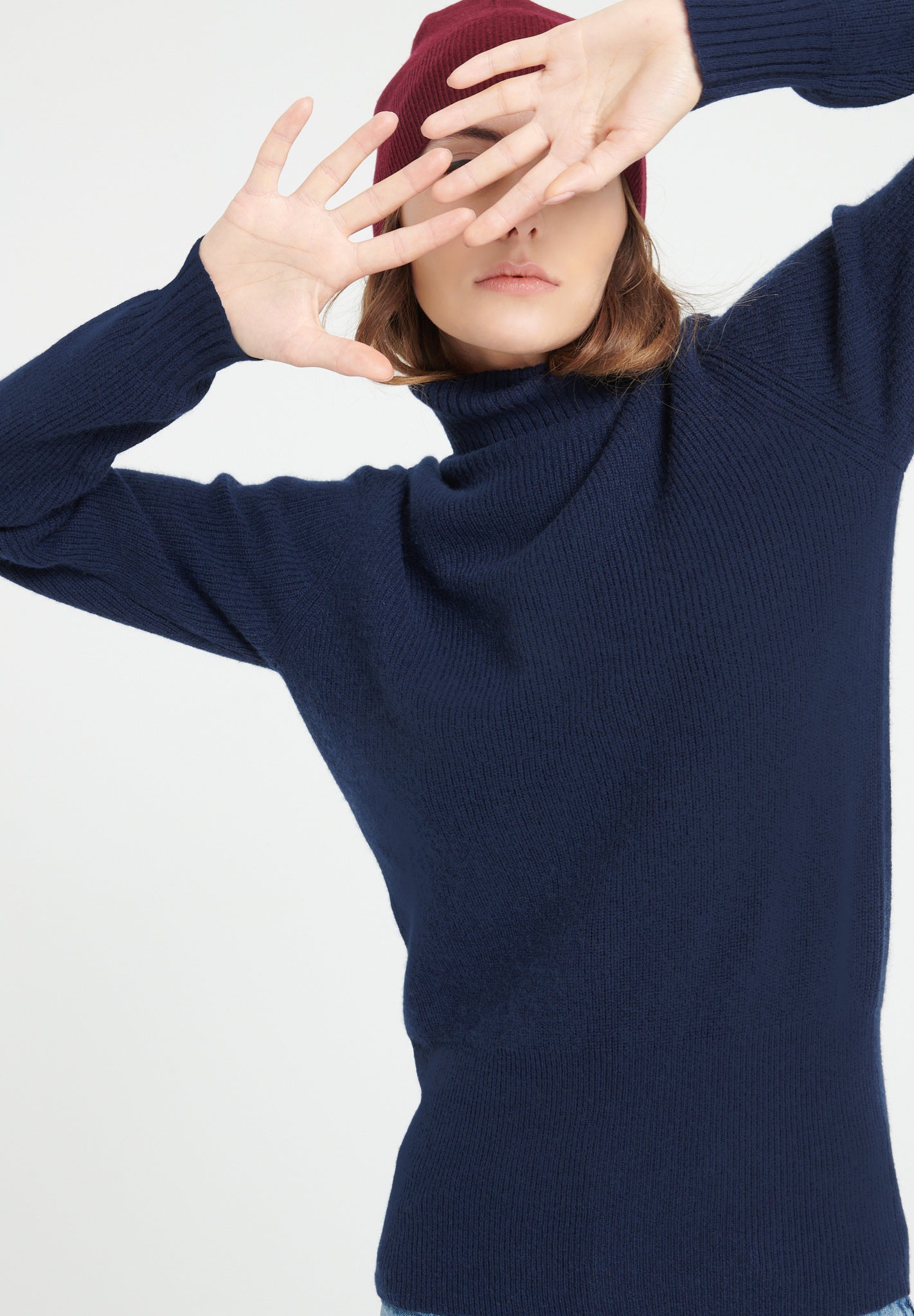 Pure Cashmere Rib Knit Turtleneck Sweater (Lilly 21)