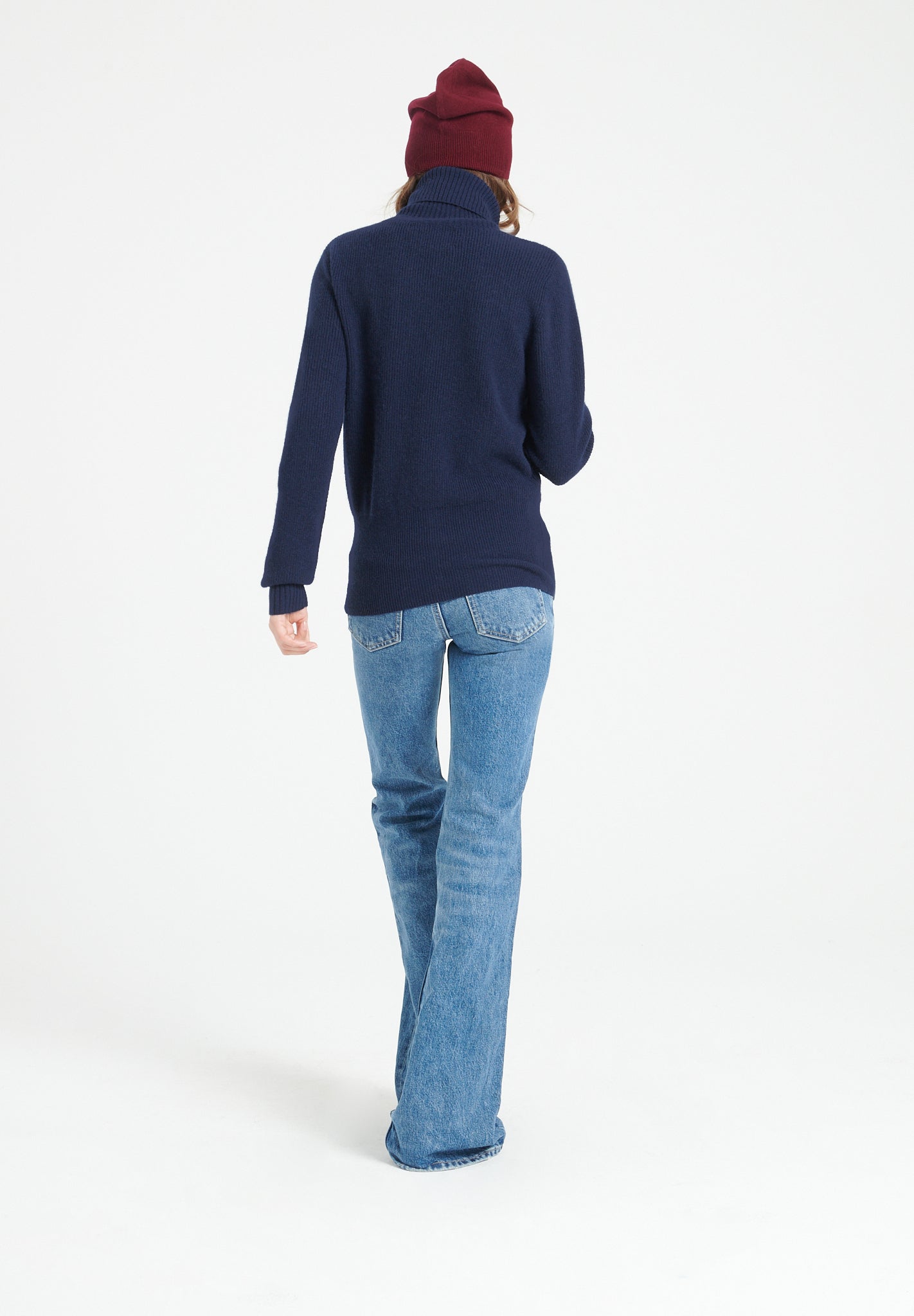 Pure Cashmere Rib Knit Turtleneck Sweater (Lilly 21)