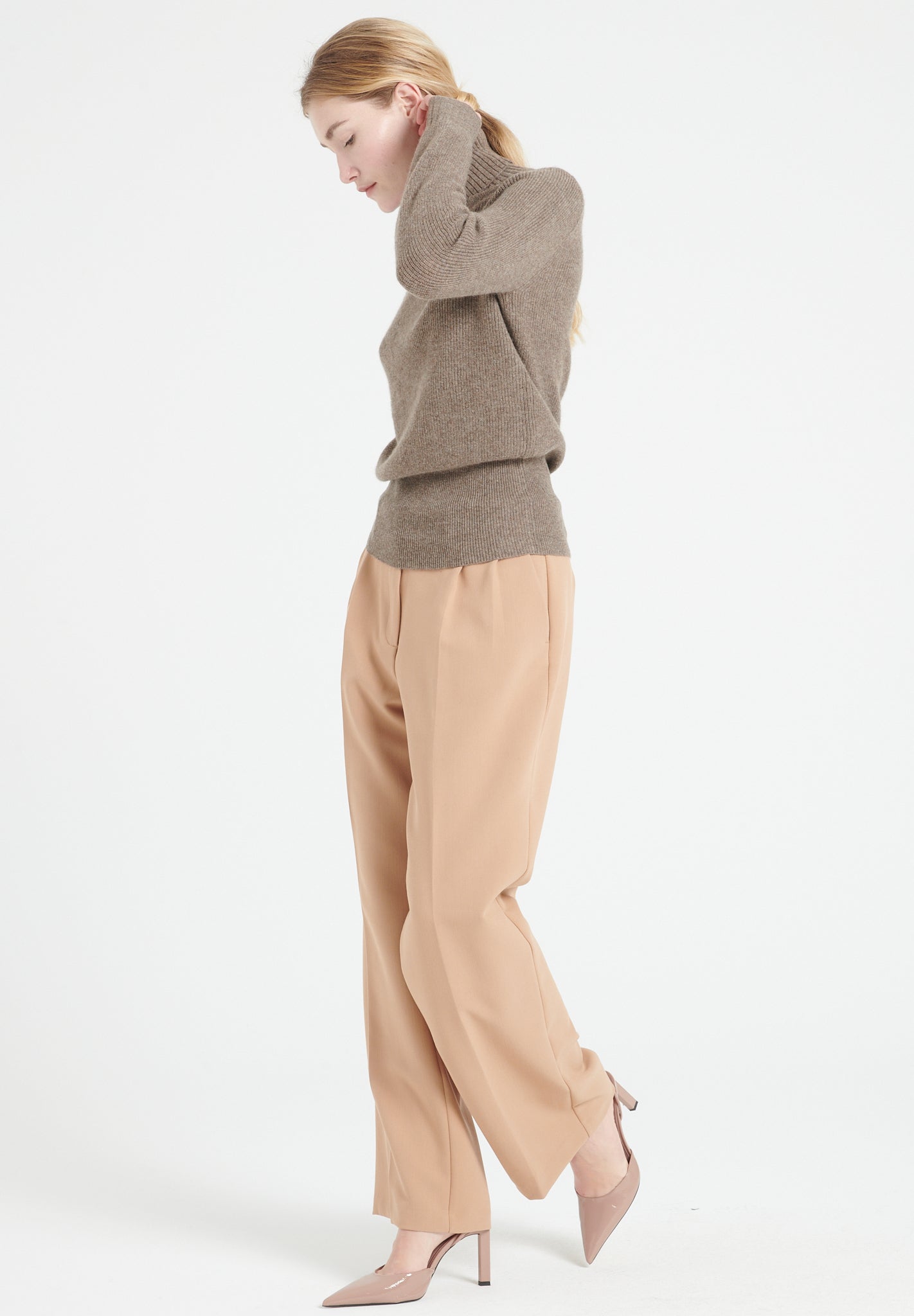Pure Cashmere Rib Knit Turtleneck Sweater (Lilly 21)