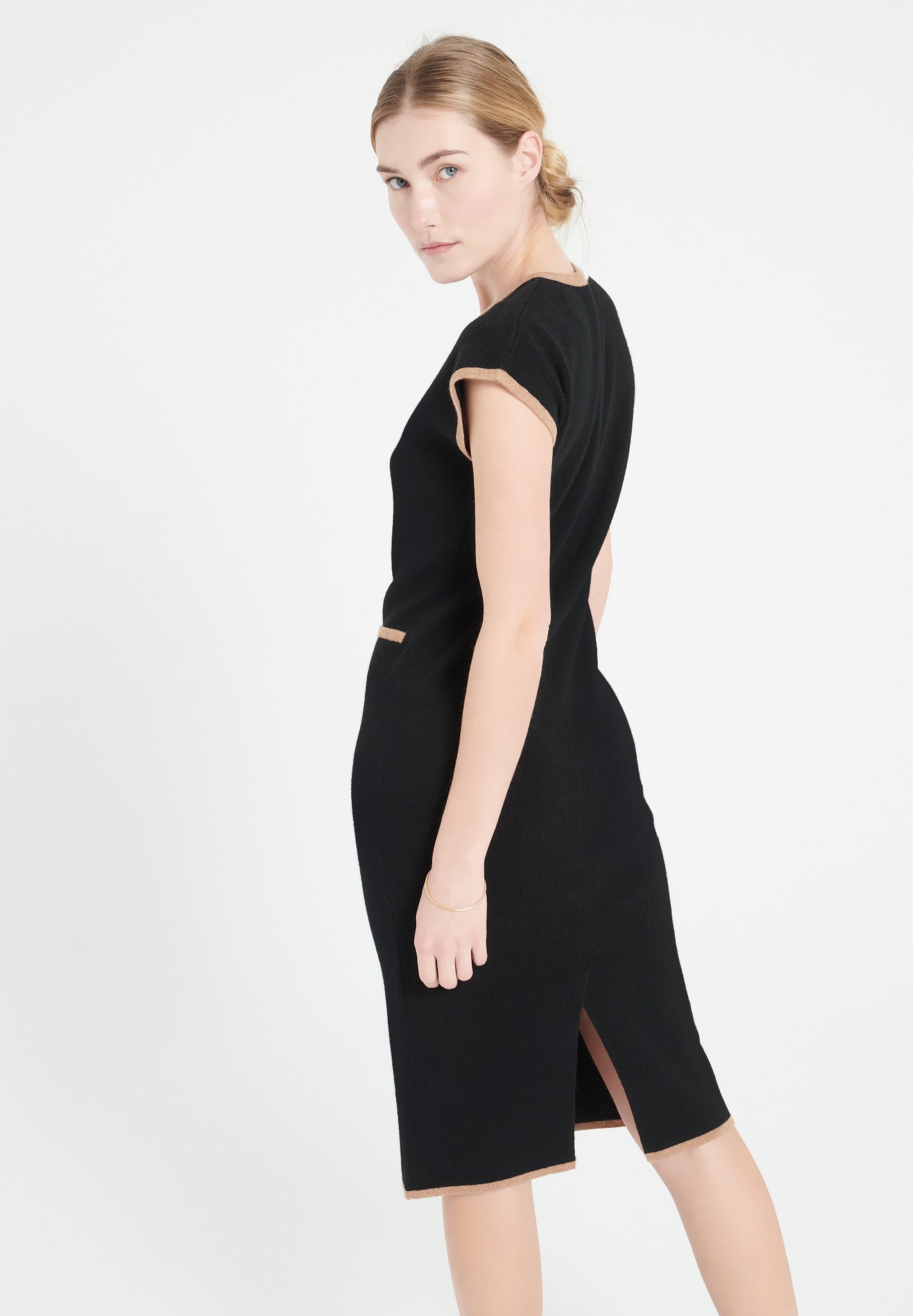 Pure Cashmere Milano Knit V-Neck Midi Dress (Mia 2)