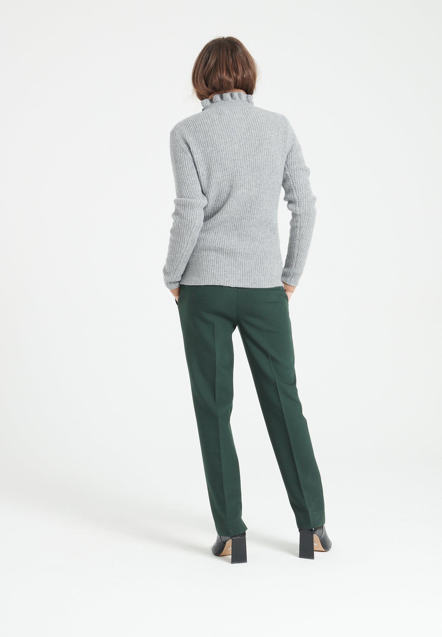 Pure Cashmere 2 ply Zip Neck Ribbed Sweater (Mia 4)