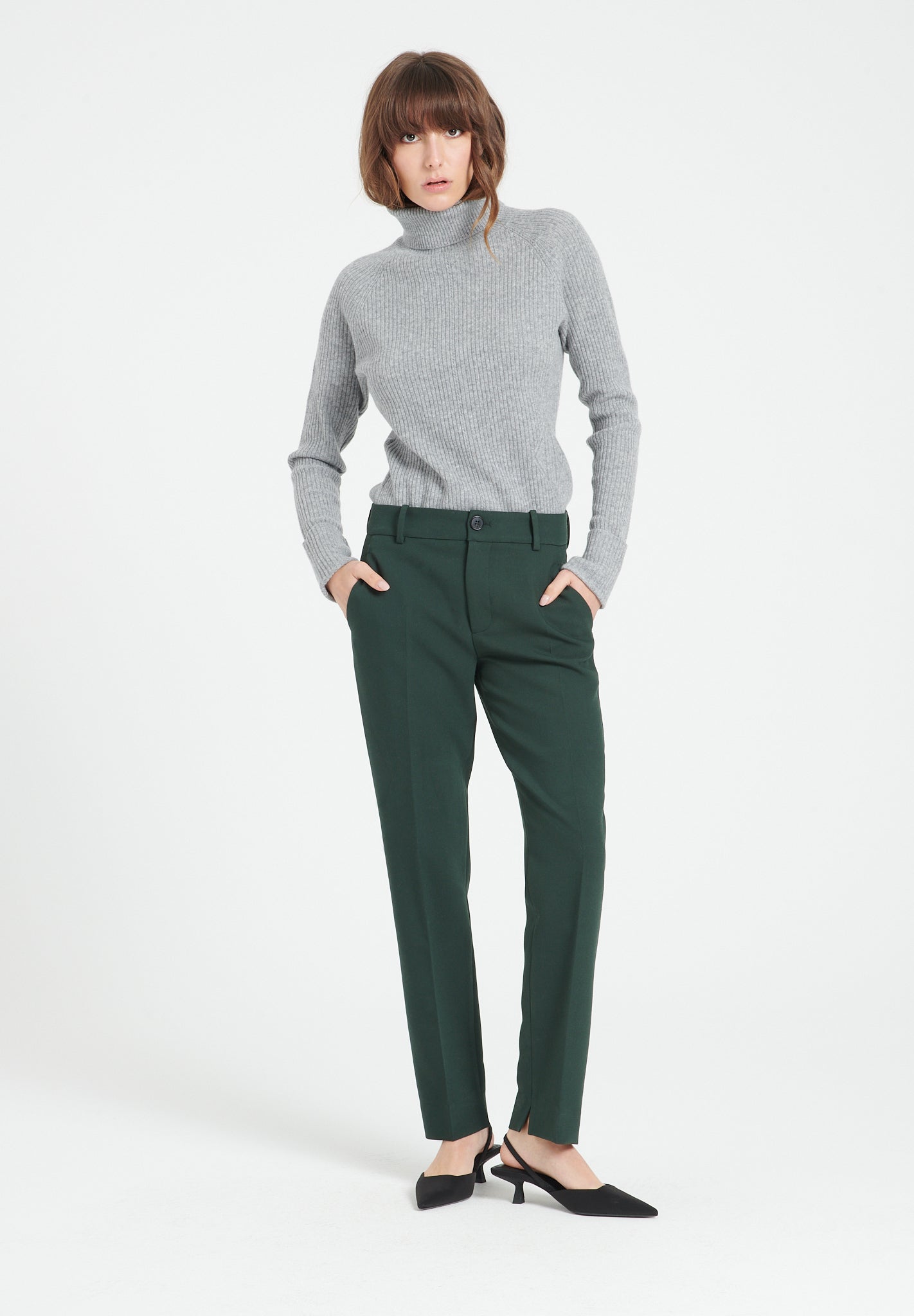 Pure Cashmere Turtleneck Ribbed Sweater (Mia 5)
