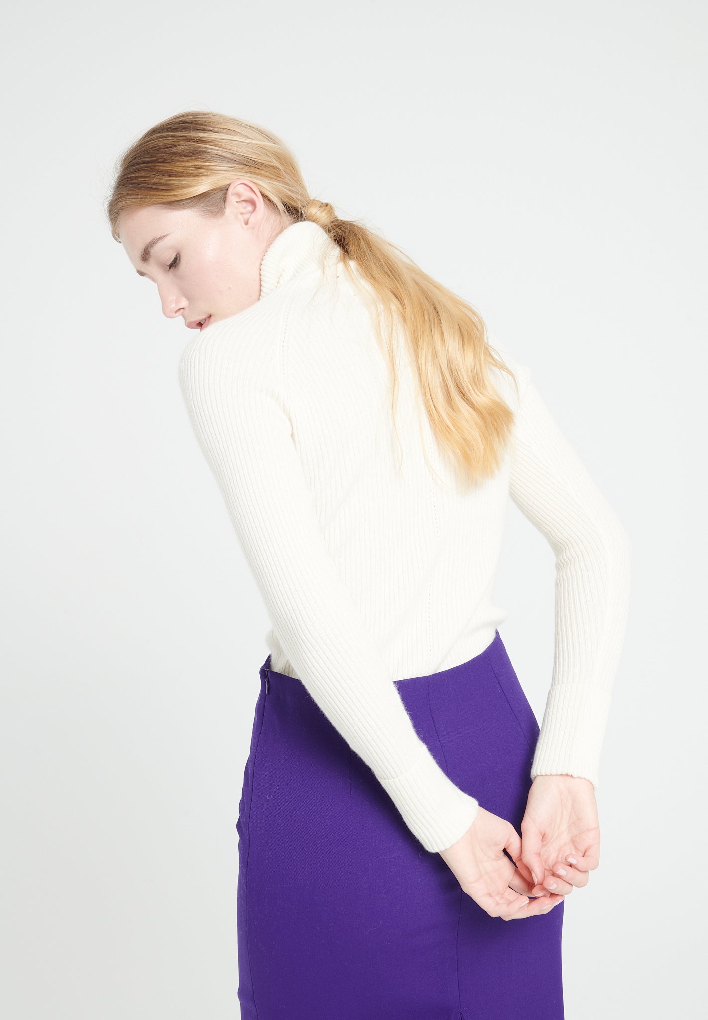 Pure Cashmere Turtleneck Ribbed Sweater (Mia 5)