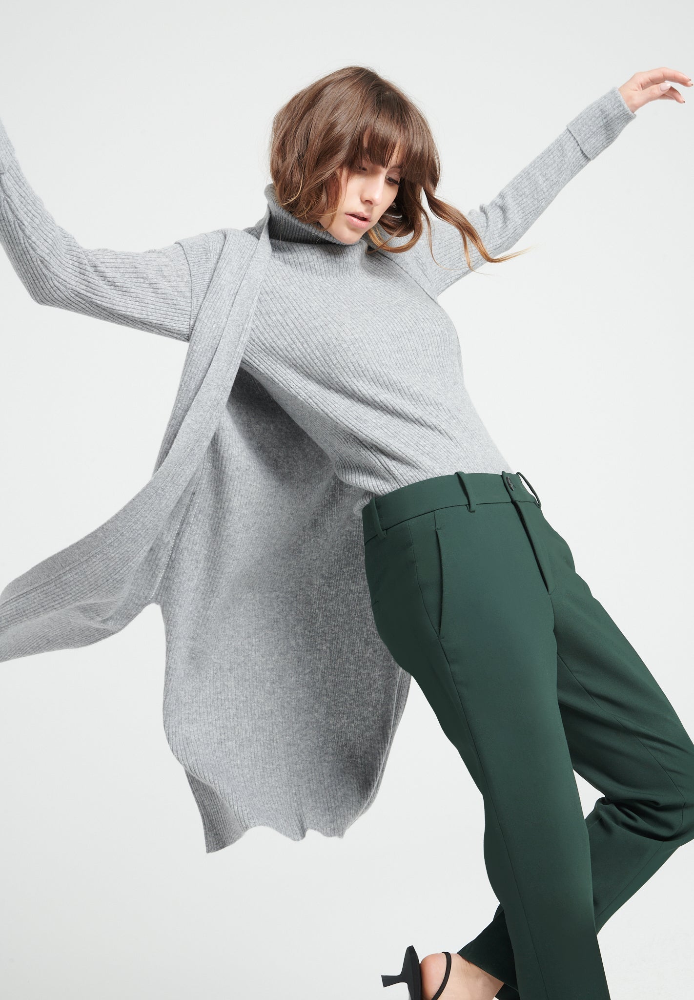 Pure Cashmere Long Sleeveless Ribbed Cardigan (Mia 6)