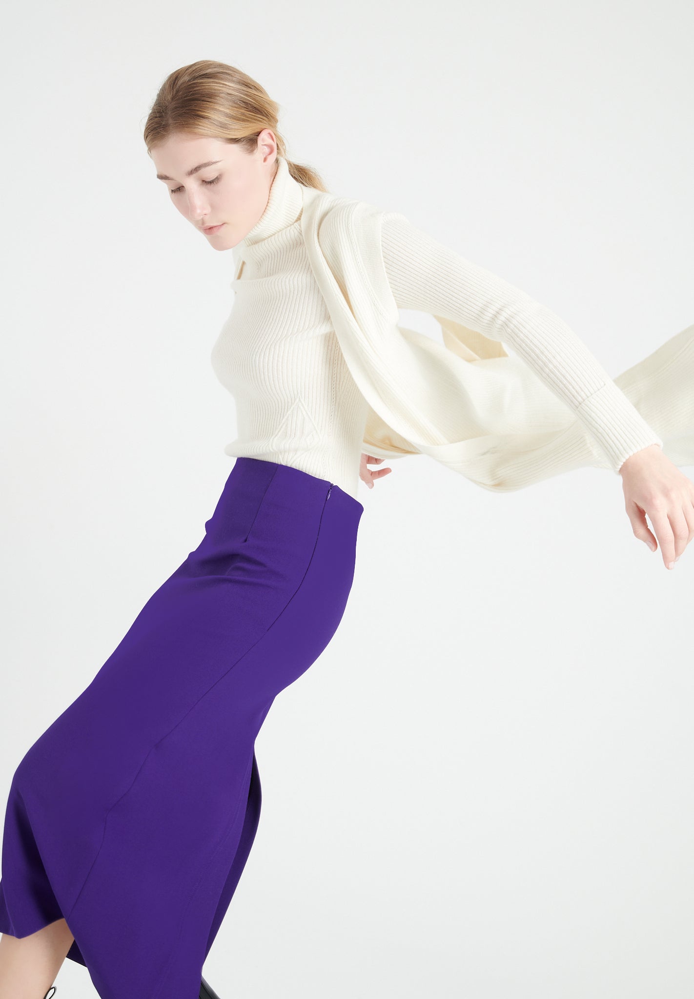 Pure Cashmere Long Sleeveless Ribbed Cardigan (Mia 6)