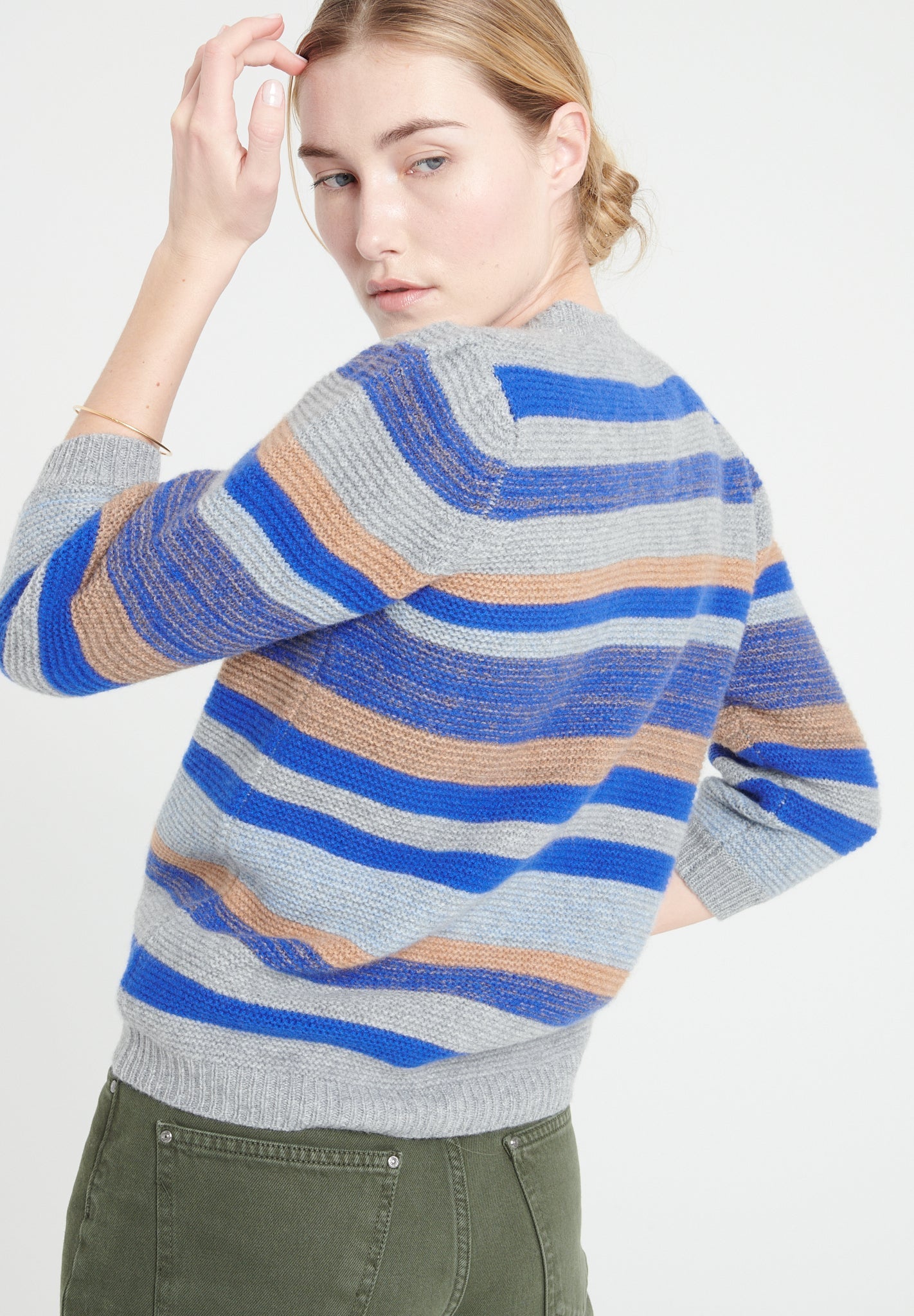 Pure Cashmere 6 ply V-Neck Cardigan w/Puffed Sleeves (Mia 11)