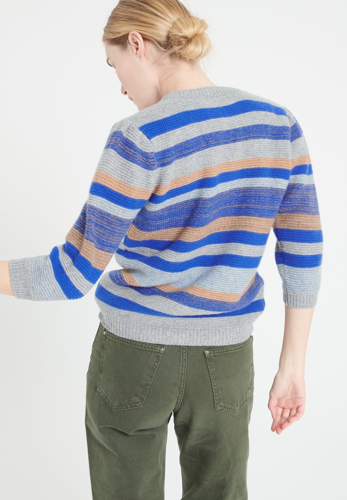 Pure Cashmere 6 ply V-Neck Cardigan w/Puffed Sleeves (Mia 11)