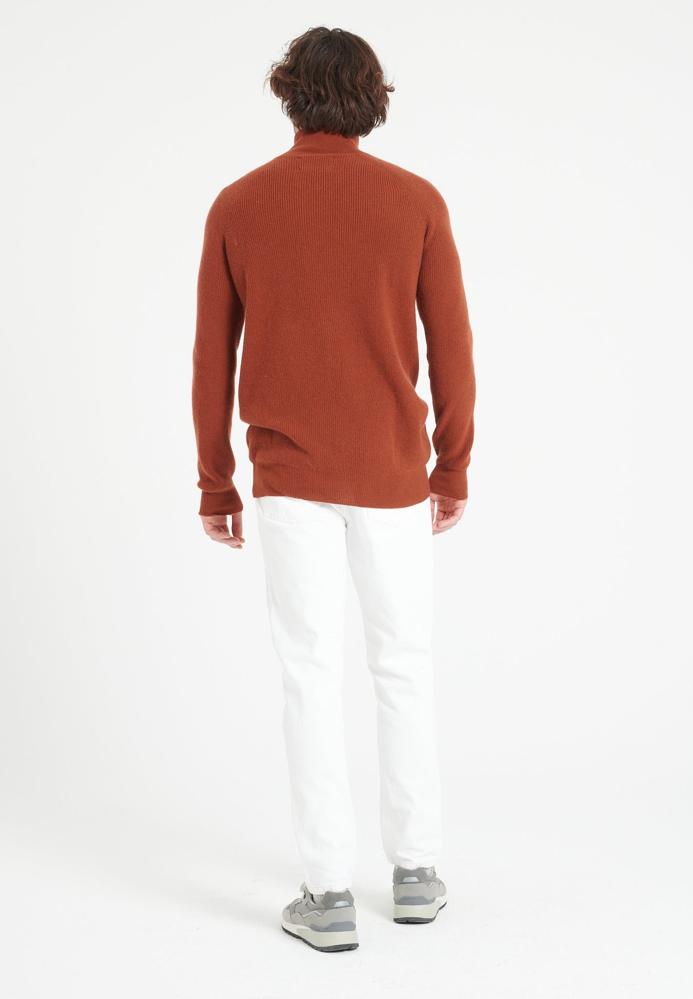 Pure Cashmere Funnel Neck Sweater w/Zip (Zach 2)