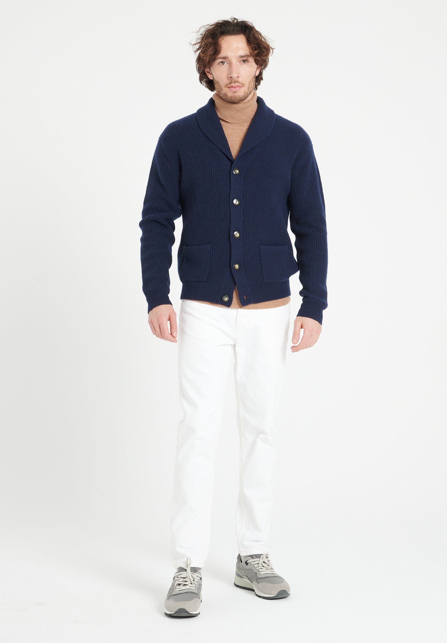 Pure Cashmere 4 ply Shawl Collar Cardigan (Zach 4)