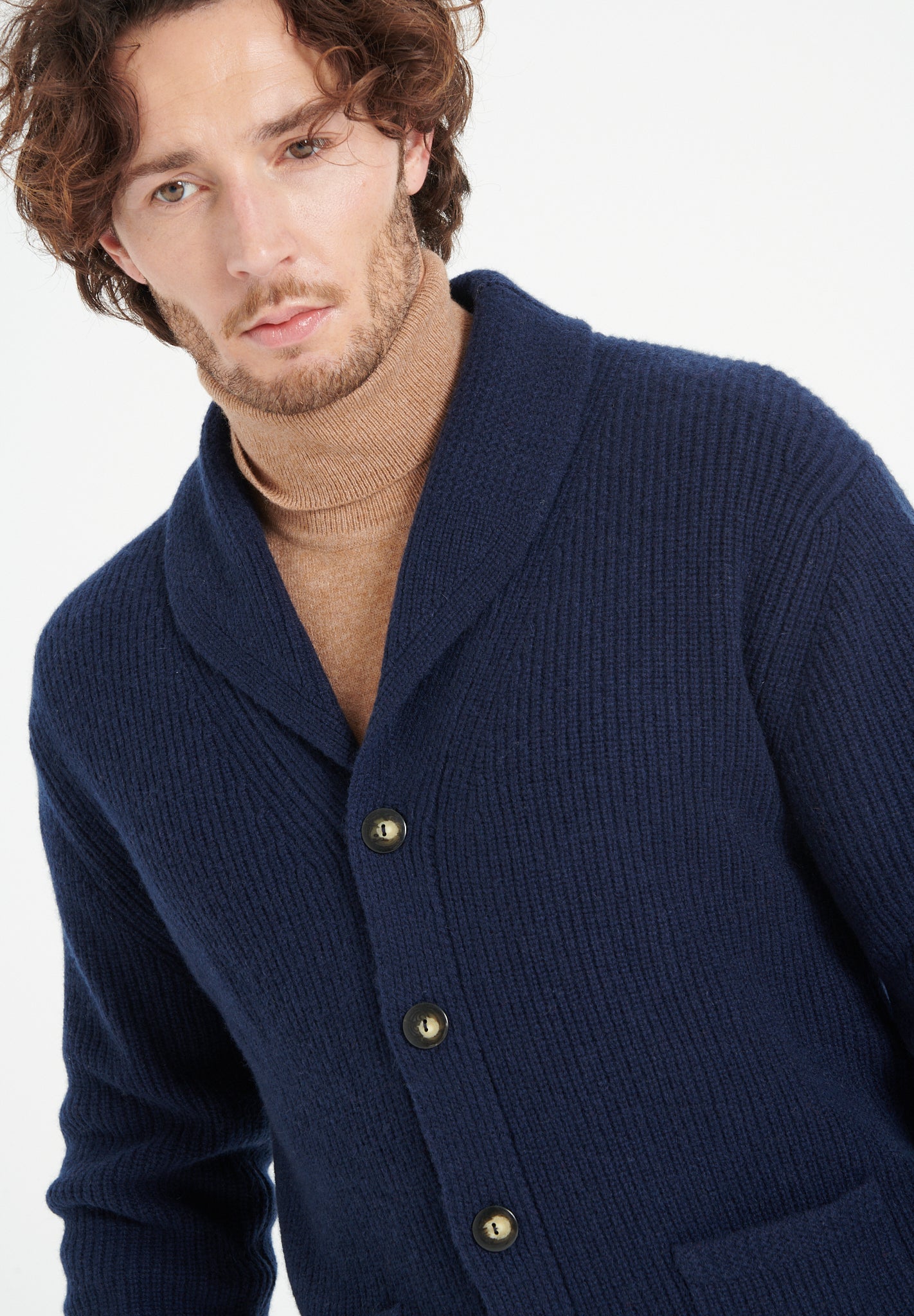 Pure Cashmere 4 ply Shawl Collar Cardigan (Zach 4)