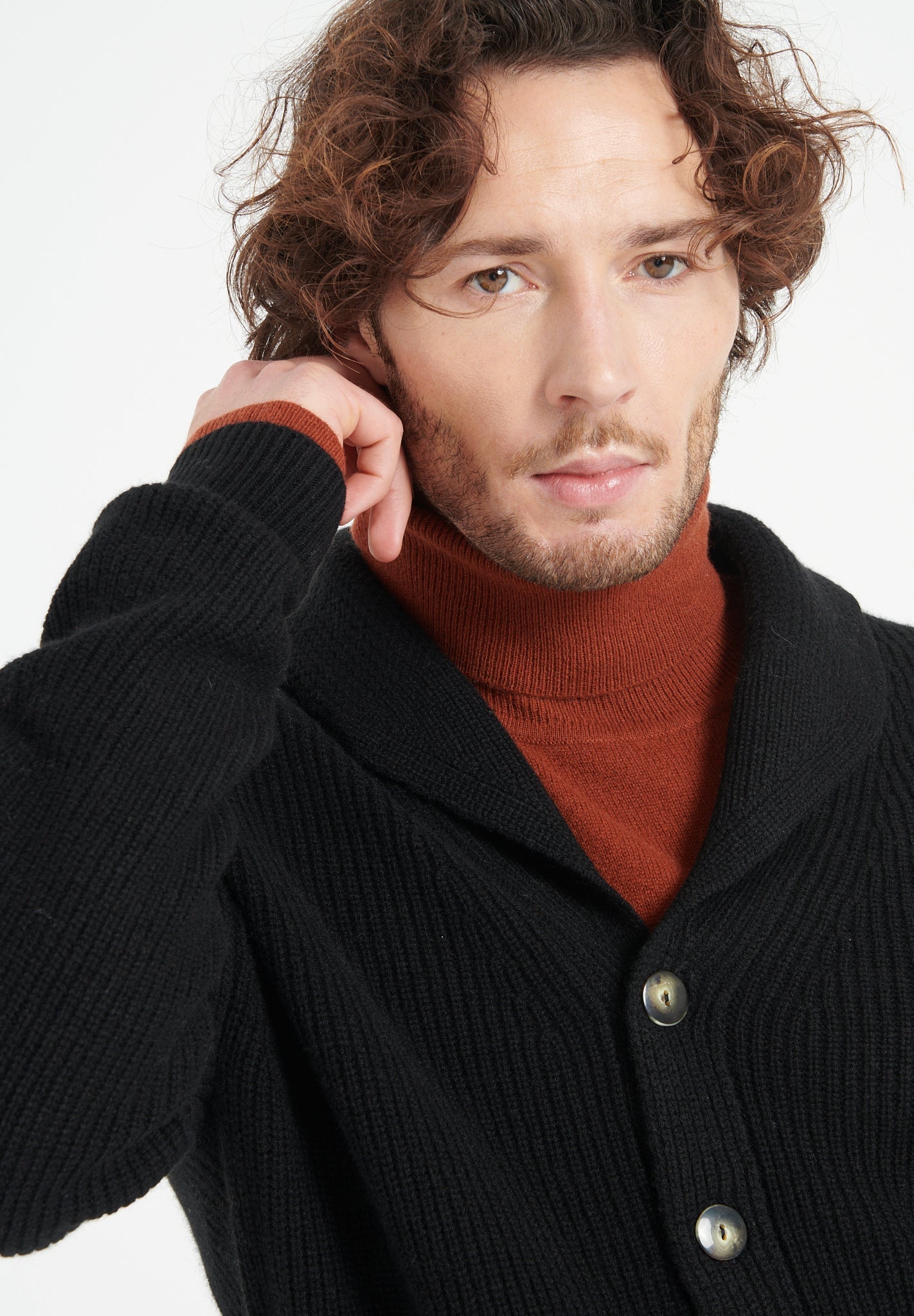 Pure Cashmere 4 ply Shawl Collar Cardigan (Zach 4)