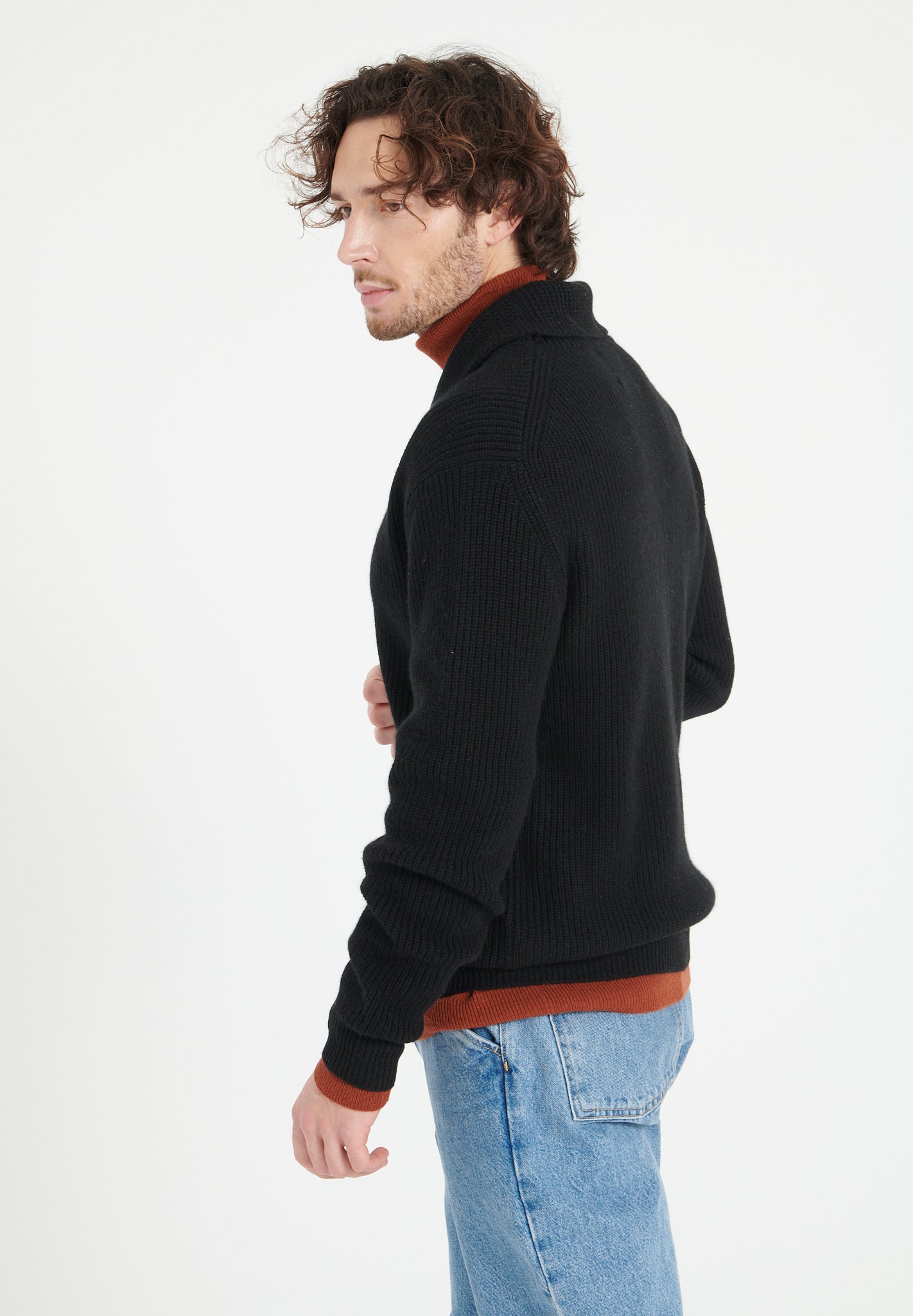 Pure Cashmere 4 ply Shawl Collar Cardigan (Zach 4)