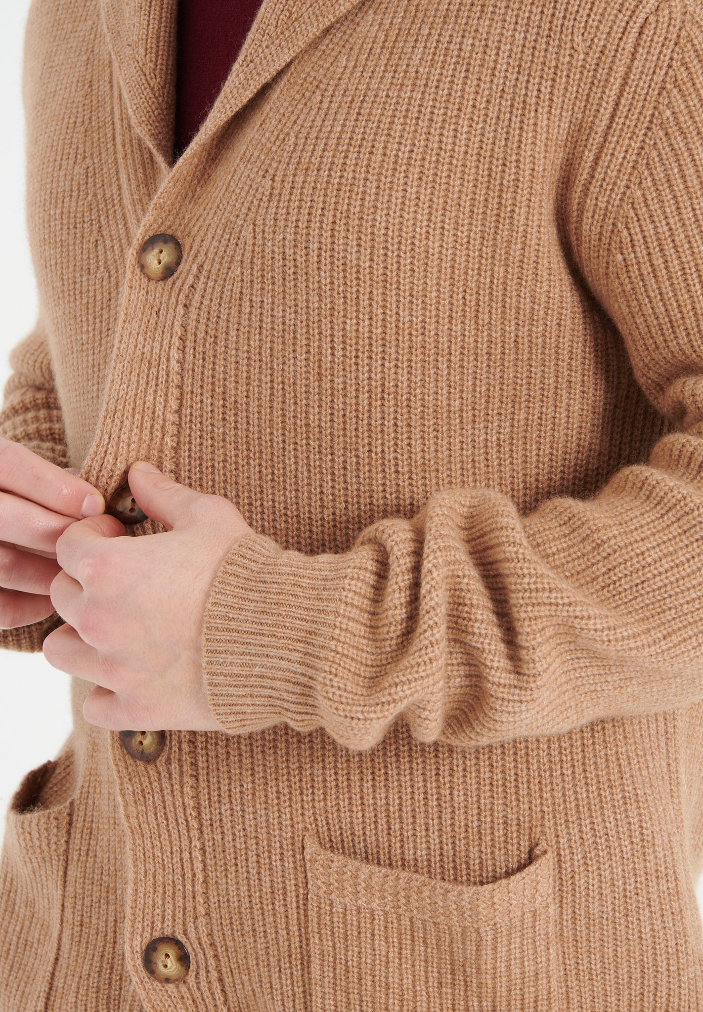 Pure Cashmere 4 ply Shawl Collar Cardigan (Zach 4)
