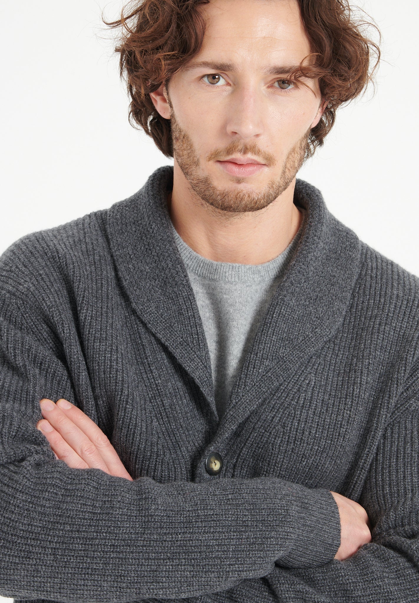 Pure Cashmere 4 ply Shawl Collar Cardigan (Zach 4)