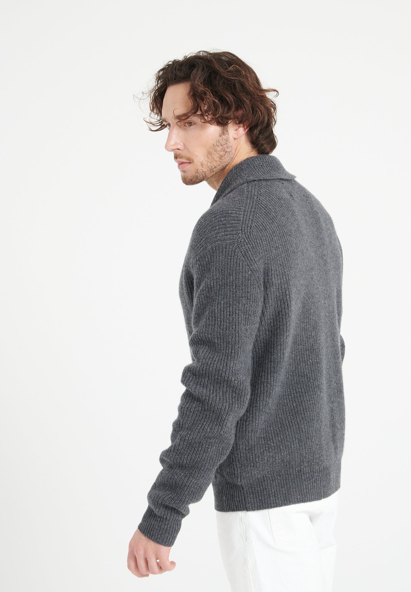 Pure Cashmere 4 ply Shawl Collar Cardigan (Zach 4)