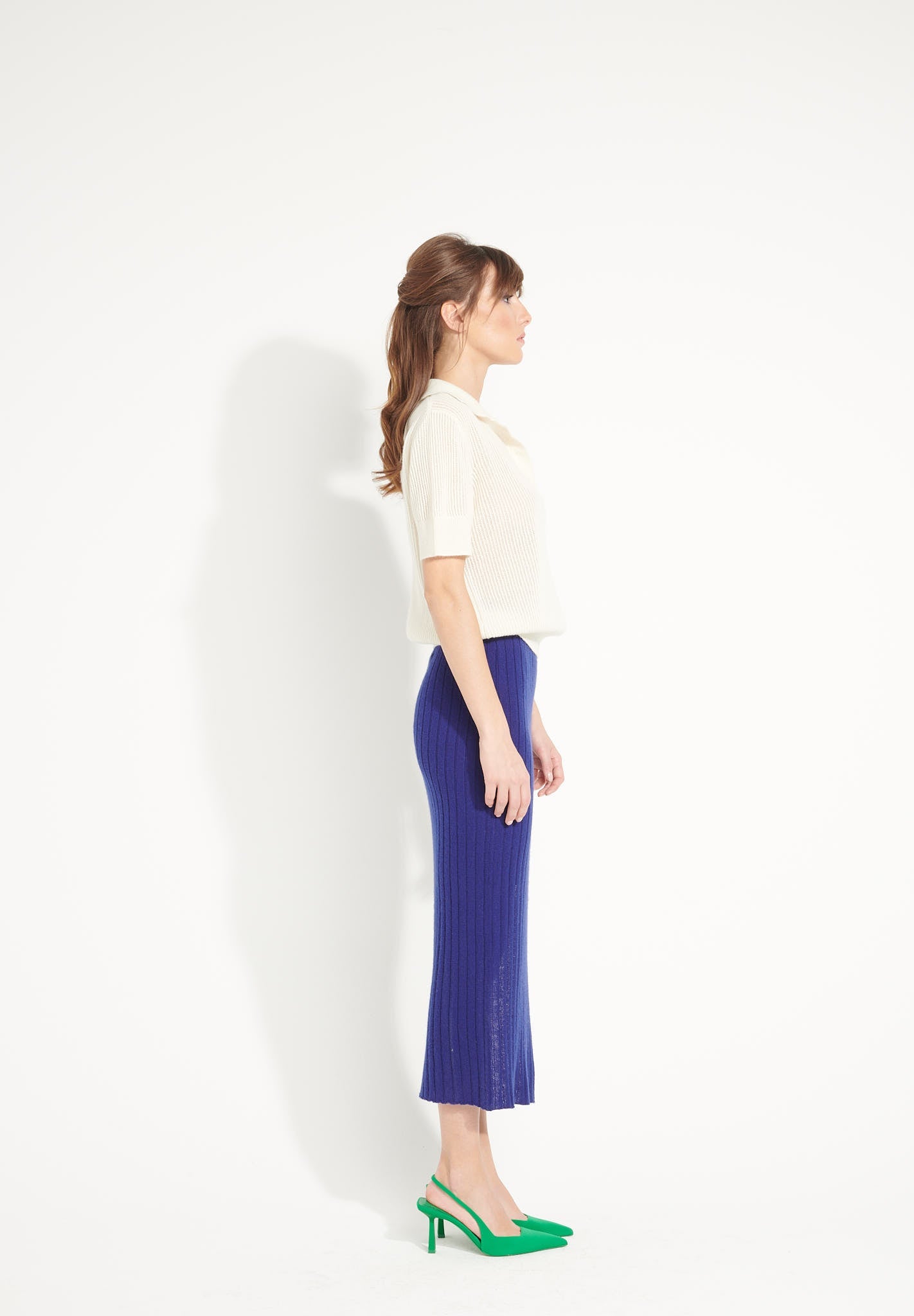 Pure Cashmere Long Skirt w/Slit (Ava 13)