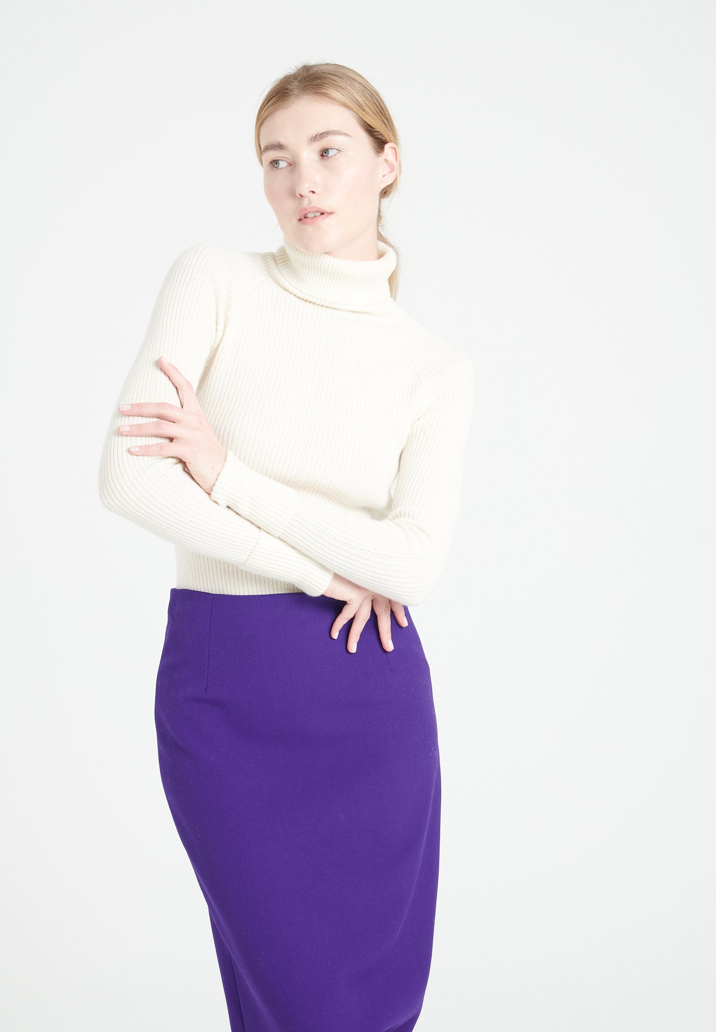 Pure Cashmere Turtleneck Ribbed Sweater (Mia 5)